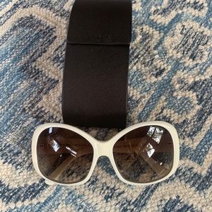 Prada Retro White Sunglasses - worn once!